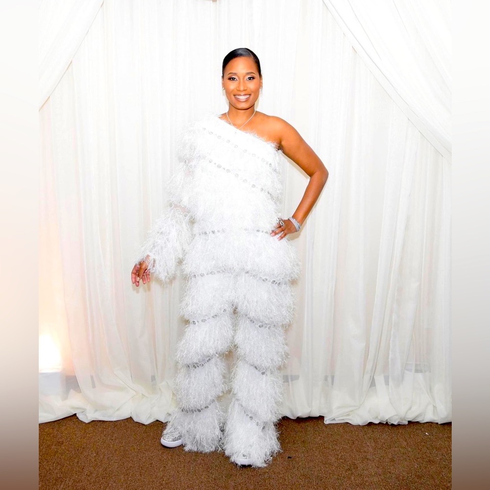 ASOS LUXE faux feather SET with embellishments